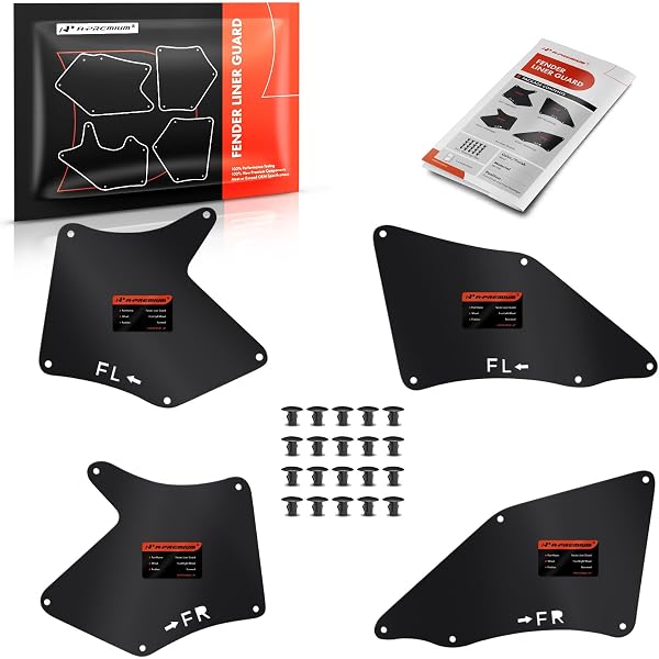 Splash Guards Fender Liner Shields Compatible with Toyota Tacoma, 2005-2020, Front and Rear, 4-PC Set