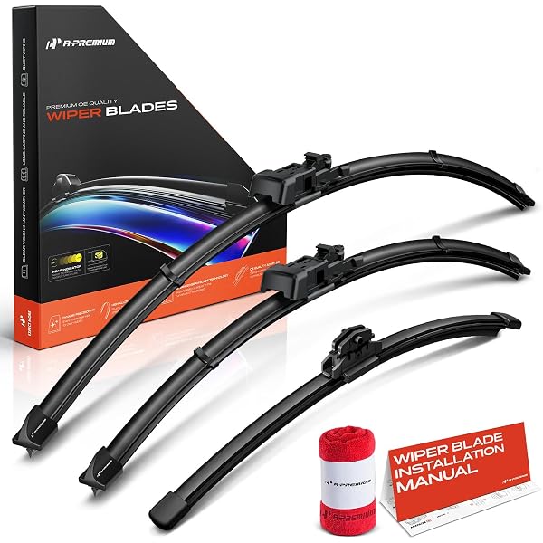 26"+20"+16" Windshield Wiper Blades with Wear Indicator & Towel
